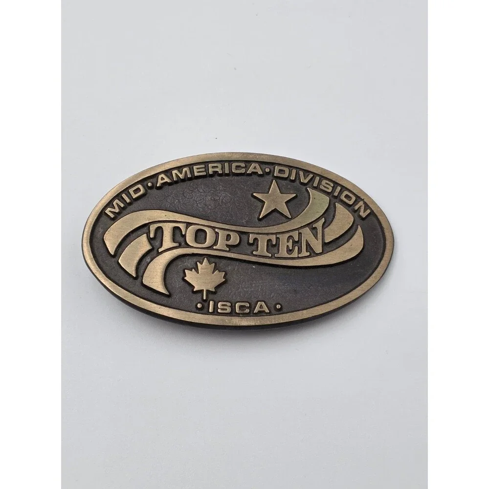 Vintage Brass Top Ten Mid- America Division International Sales Belt Buckle